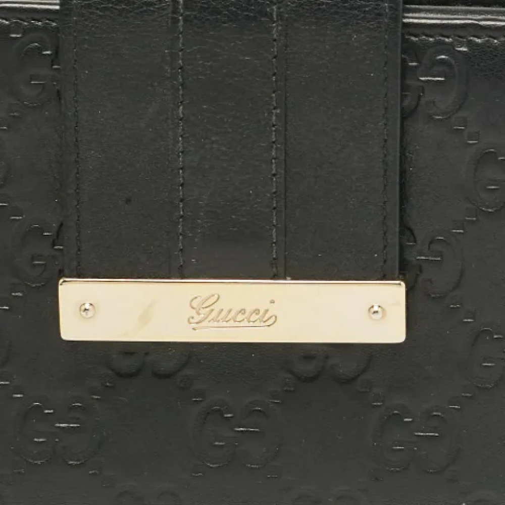 Gucci Vintage Pre-owned Leather wallets Black Dames