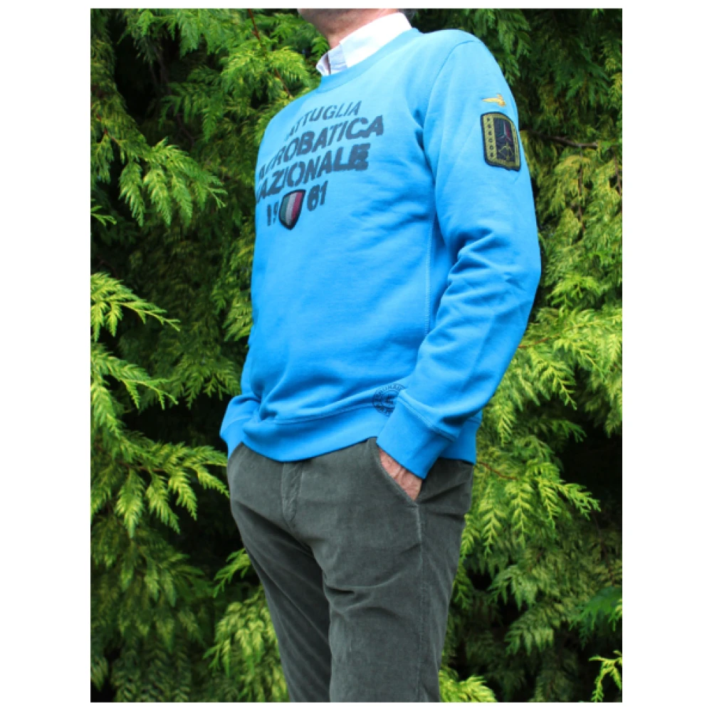 aeronautica militare Vintage Gewassen Sweatshirt Blue Heren