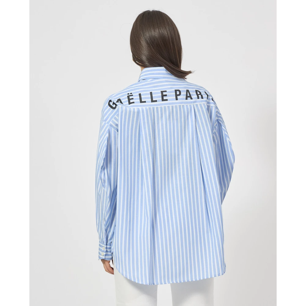 Gaëlle Paris Gestreepte Oversized Damesoverhemd Blauw Blue Dames