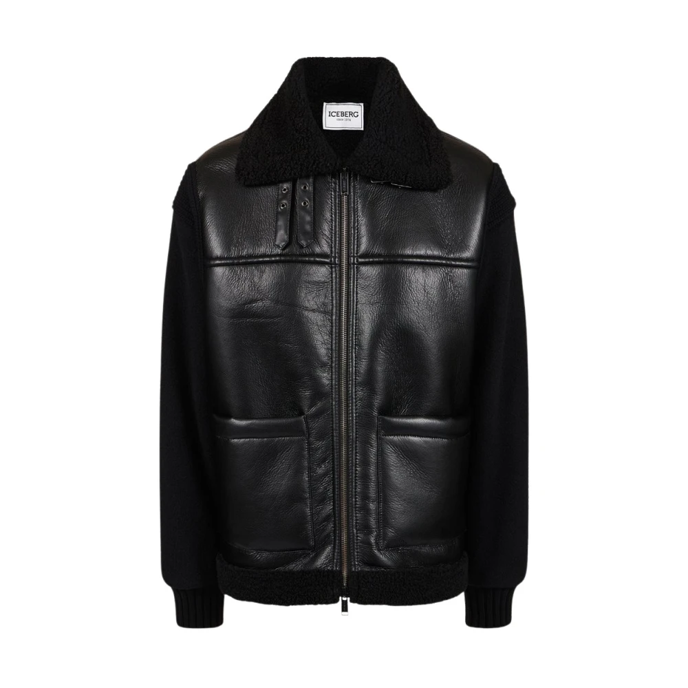 Iceberg Zwarte eco-schapenvachtjas Black Heren