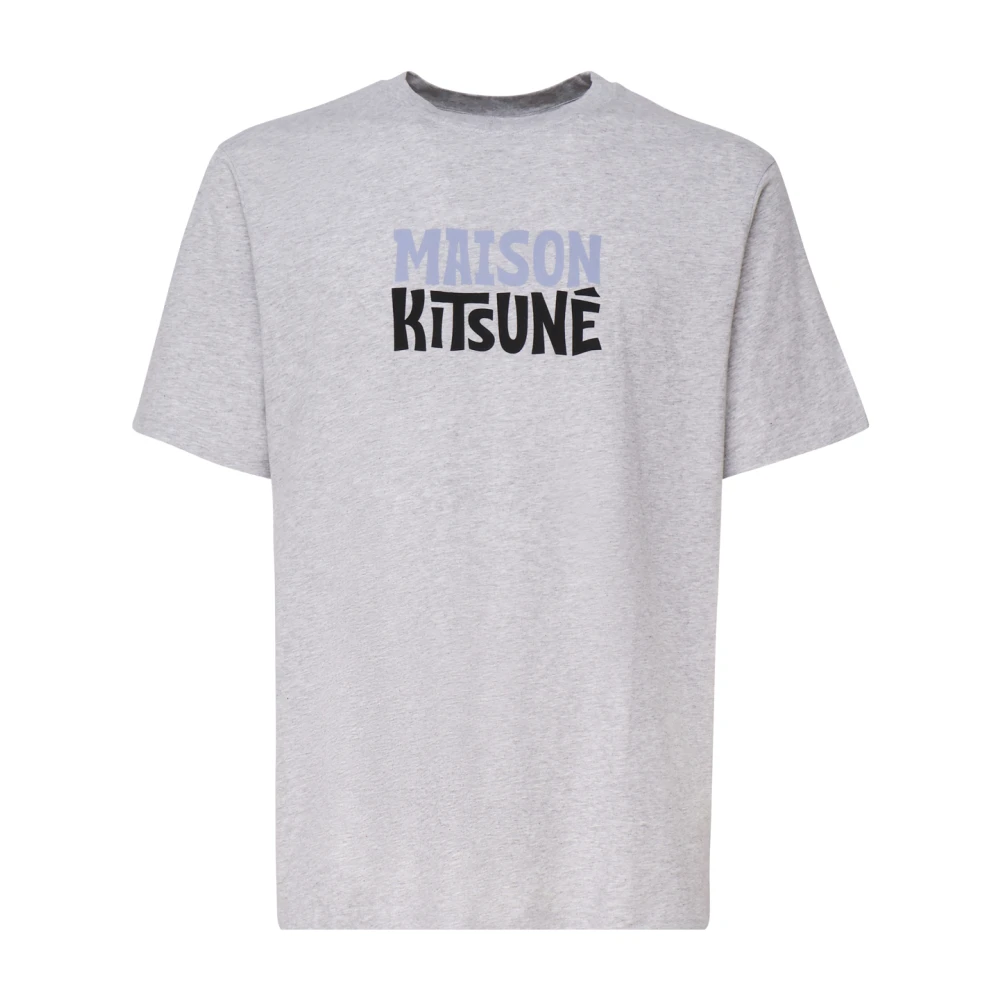 Maison Kitsuné Stijlvolle katoenmix T-shirts en Polos Gray Heren