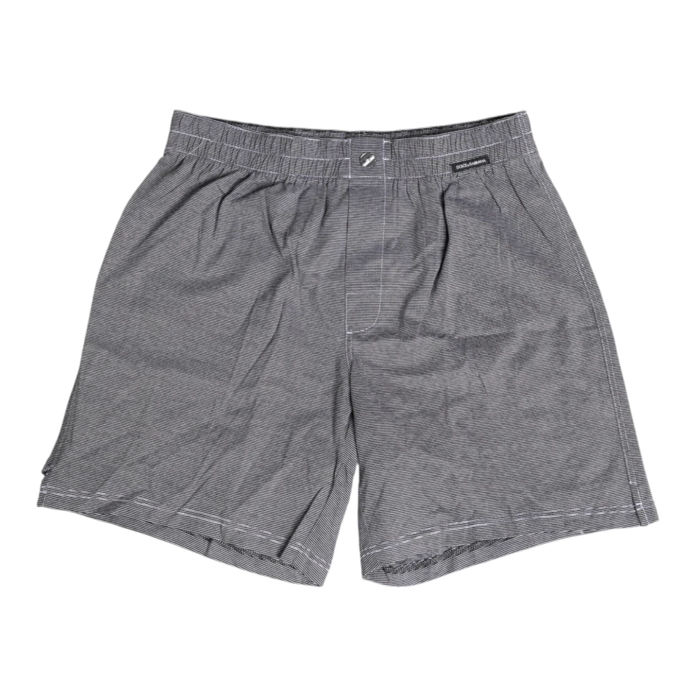 Dolce & Gabbana Men's Gray Striped Cotton Boxer Underwear