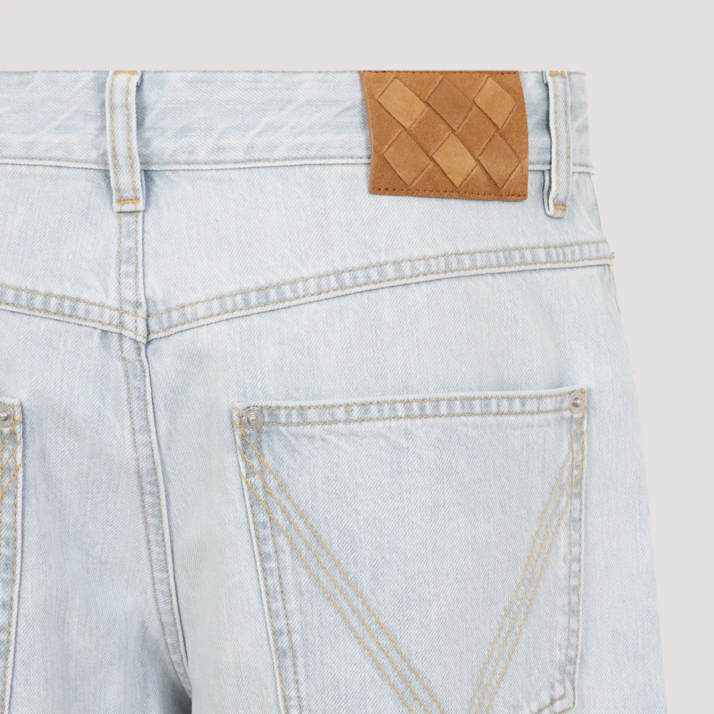 Bottega Veneta Lichtblauwe Denim Straight Leg Broek Blue Heren
