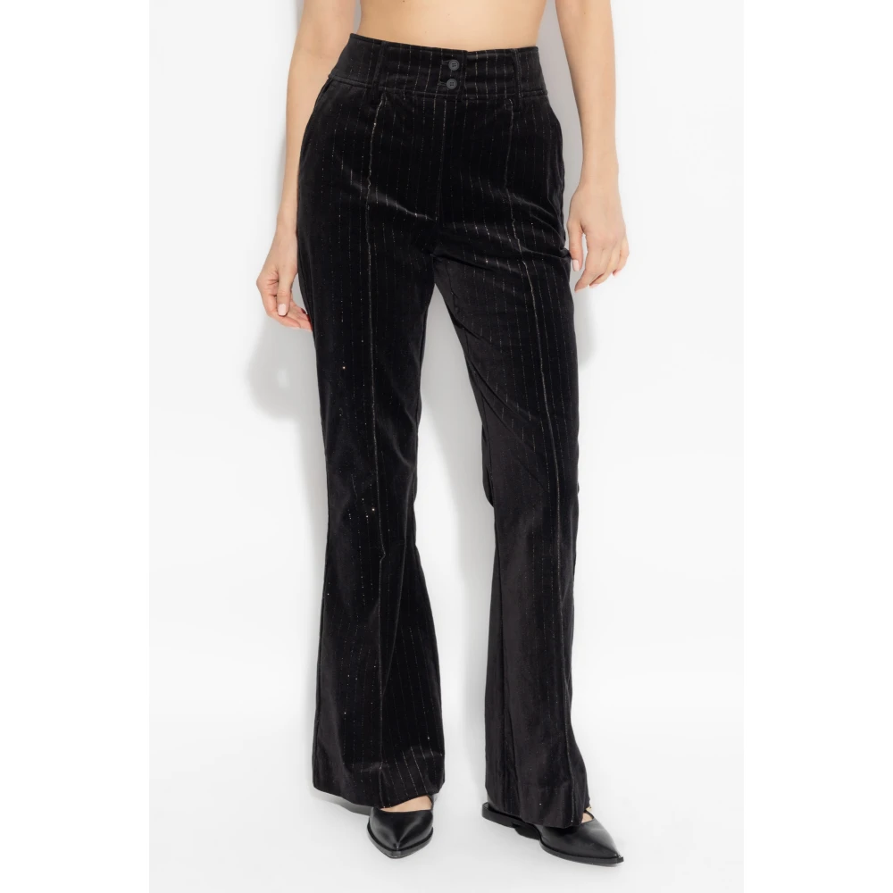 AllSaints Fluwelen broek Sevenh Black Dames