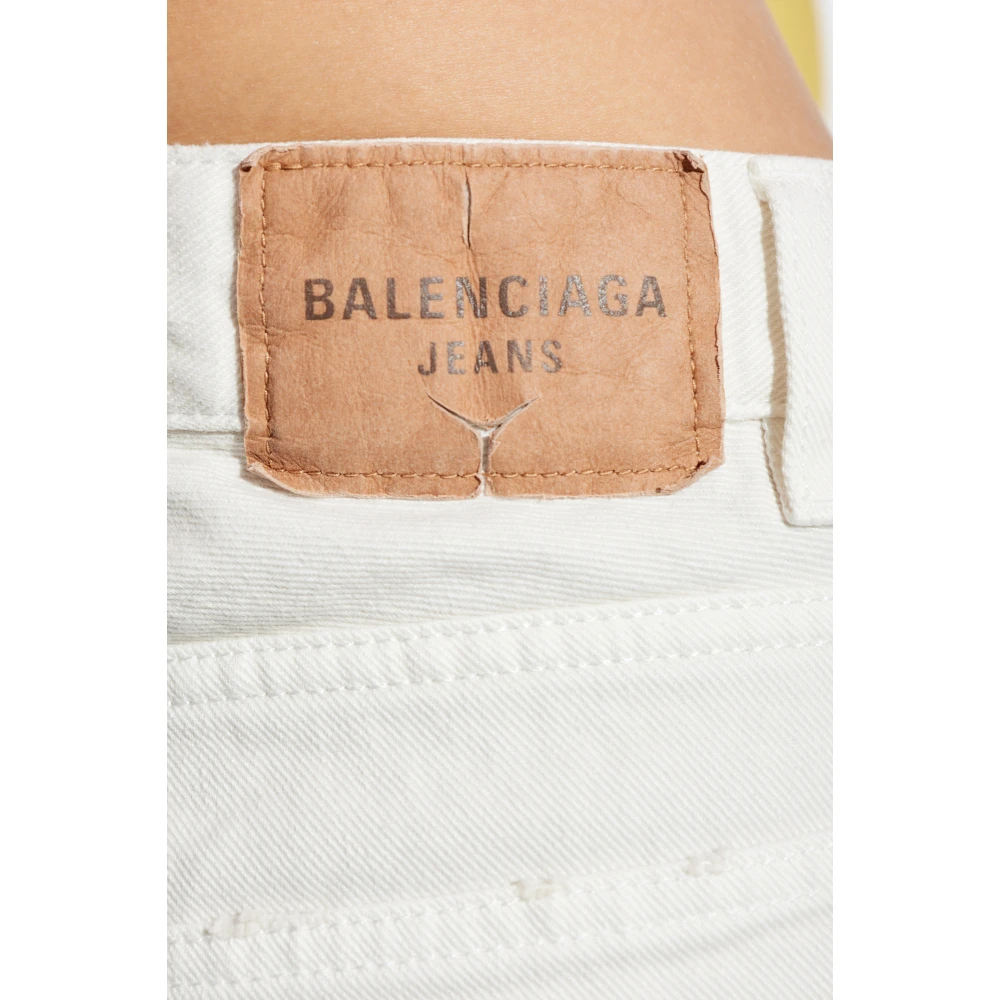Balenciaga Jeans met logo Beige Dames