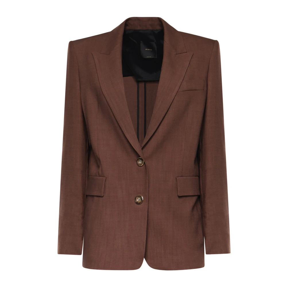 Pinko Women's Brown Buttoned Blazer - Blazers - S - Jackets