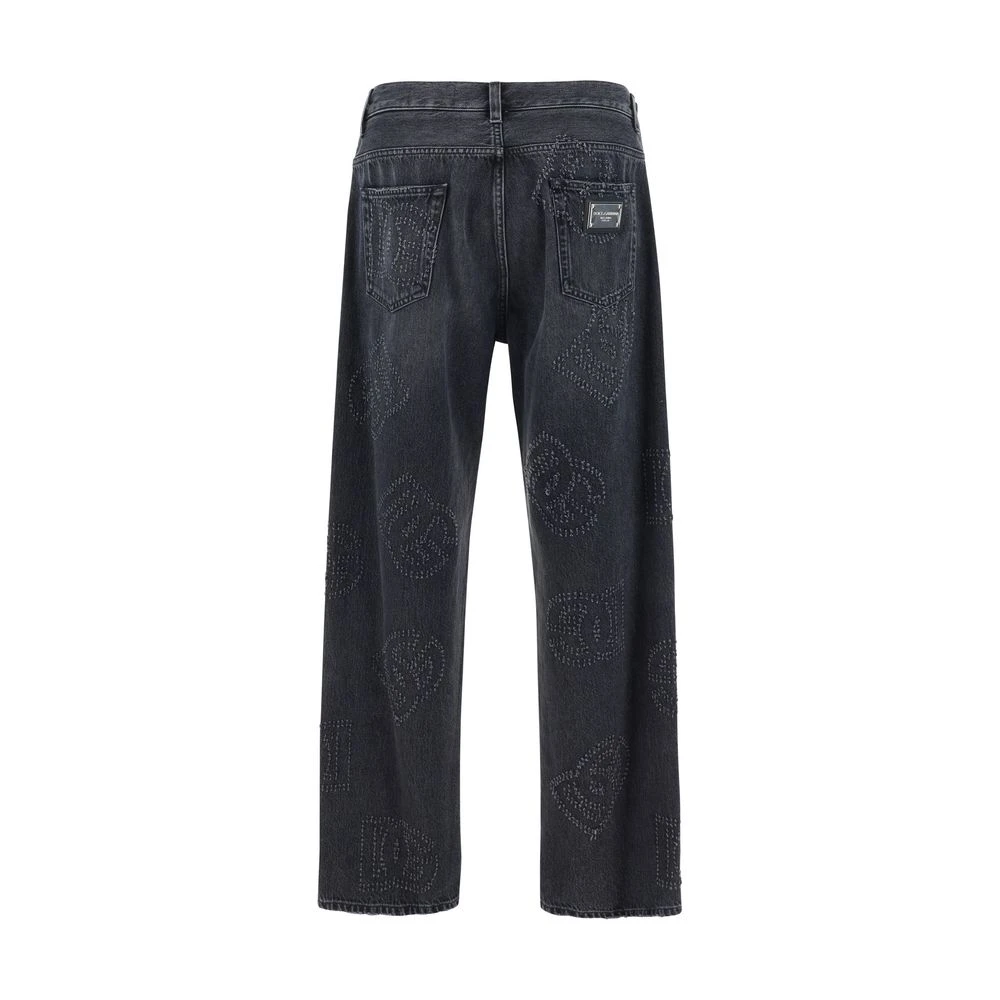 Dolce & Gabbana Denim broek met D&G monogram Blue Heren