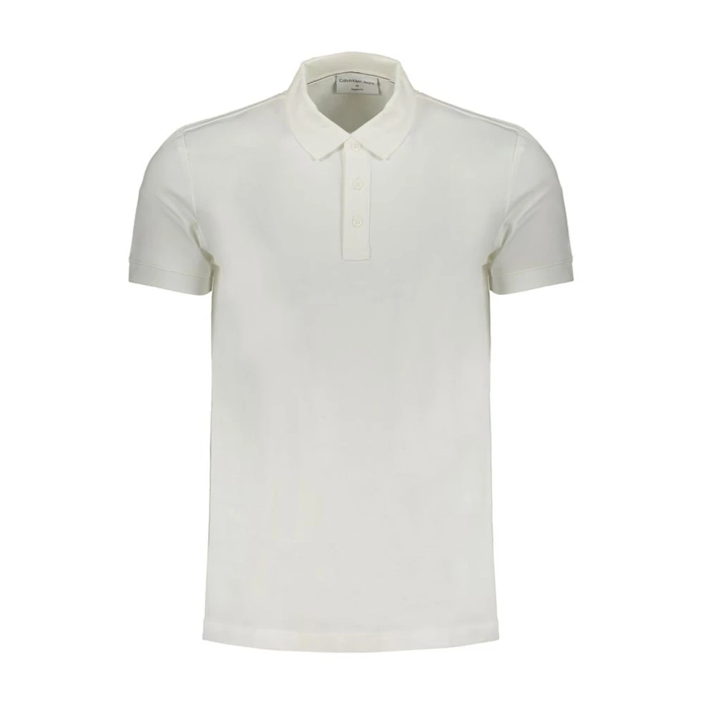 Calvin Klein Polo Shirt met Bedrukt Logo White Heren