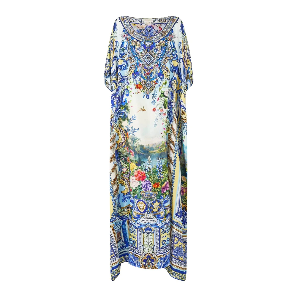 Camilla Zijden kaftan met ronde halslijn Multicolor Dames