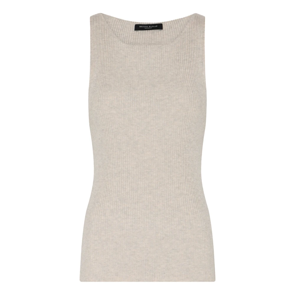 Bruuns Bazaar Women's Beige Anemonebbditi Knit Top - Sleeveless Tops - Xs - Tops