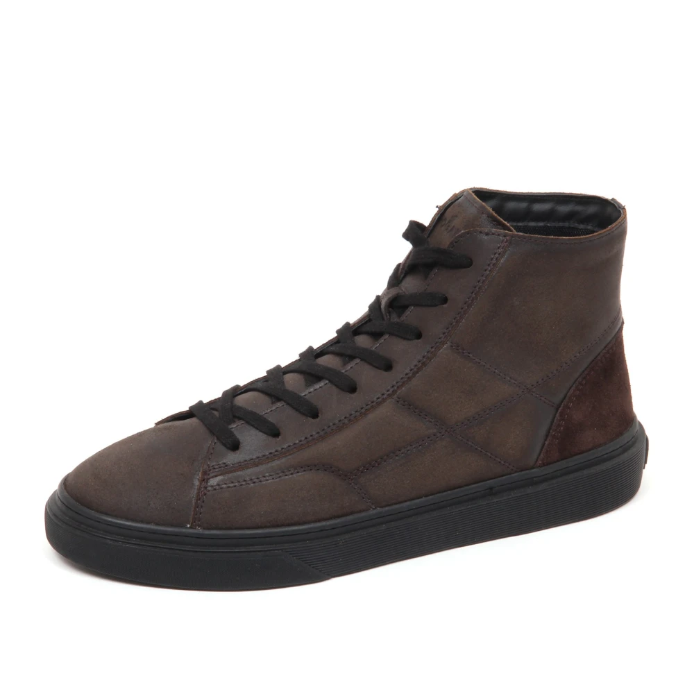 Hogan H340 Hi Top H Stitching Heren Schoenen Bruin