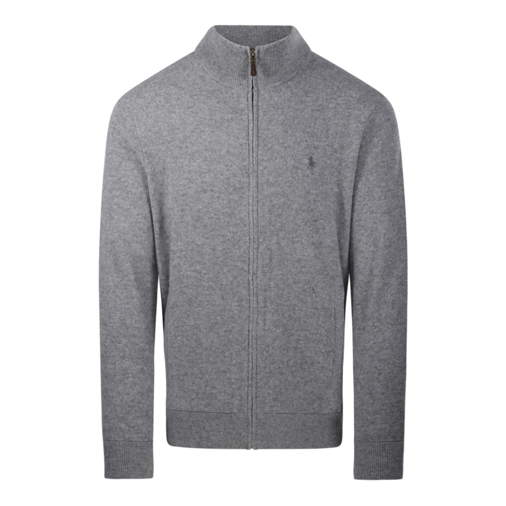 Ralph Lauren Grijze Wollen Trui met Polo Pony Motief Gray Heren