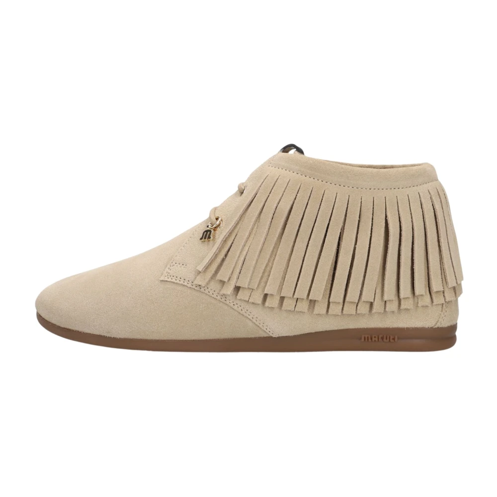 Maruti Vrouw Beige Schoenen Dames, 42 Eu, Leer, Eden Veterlaarzen