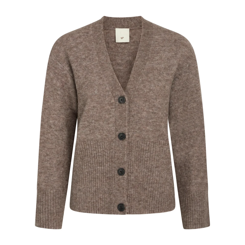 Heartmade Klassieke Gebreide Vest in Walnoot Brown Dames