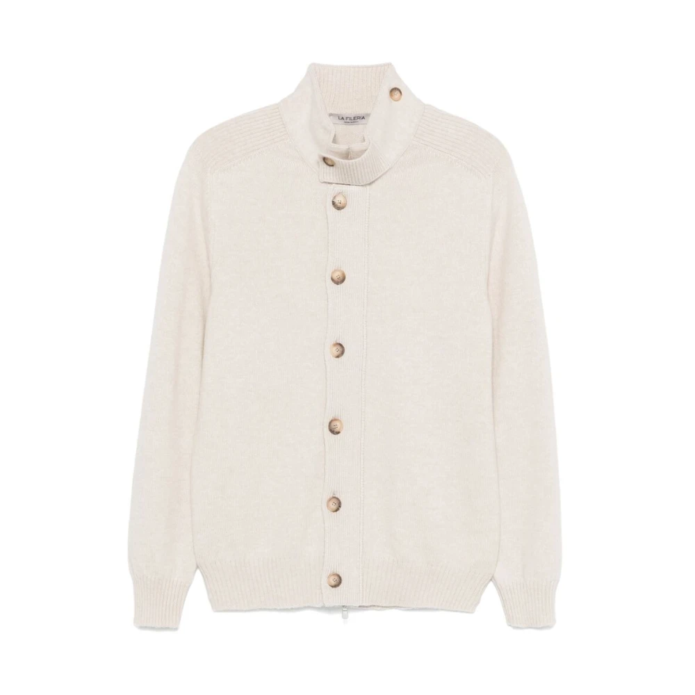 La Fileria Beige Wollen Gebreid Jack Beige Heren