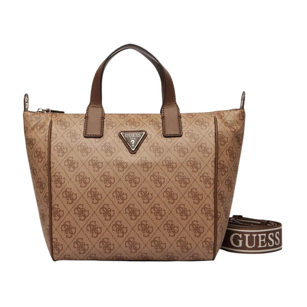 Guess Beige Handbags, Female, One Size, Follie Small Tote