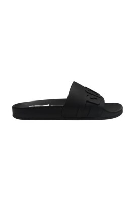 logo-chain-sliders-sandales-noires-en-caoutchouc