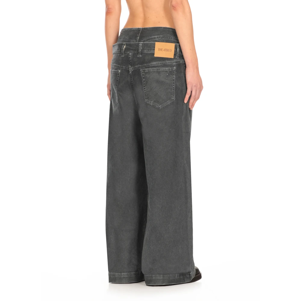 The Attico Donkergrijze Katoenen Jeans met Zakken Gray Dames