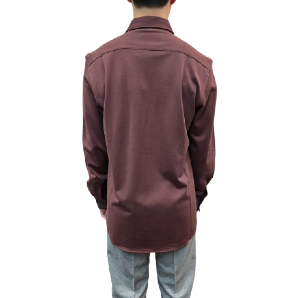 Paul Smith Jersey katoenen overhemd in wijnrood Purple Heren