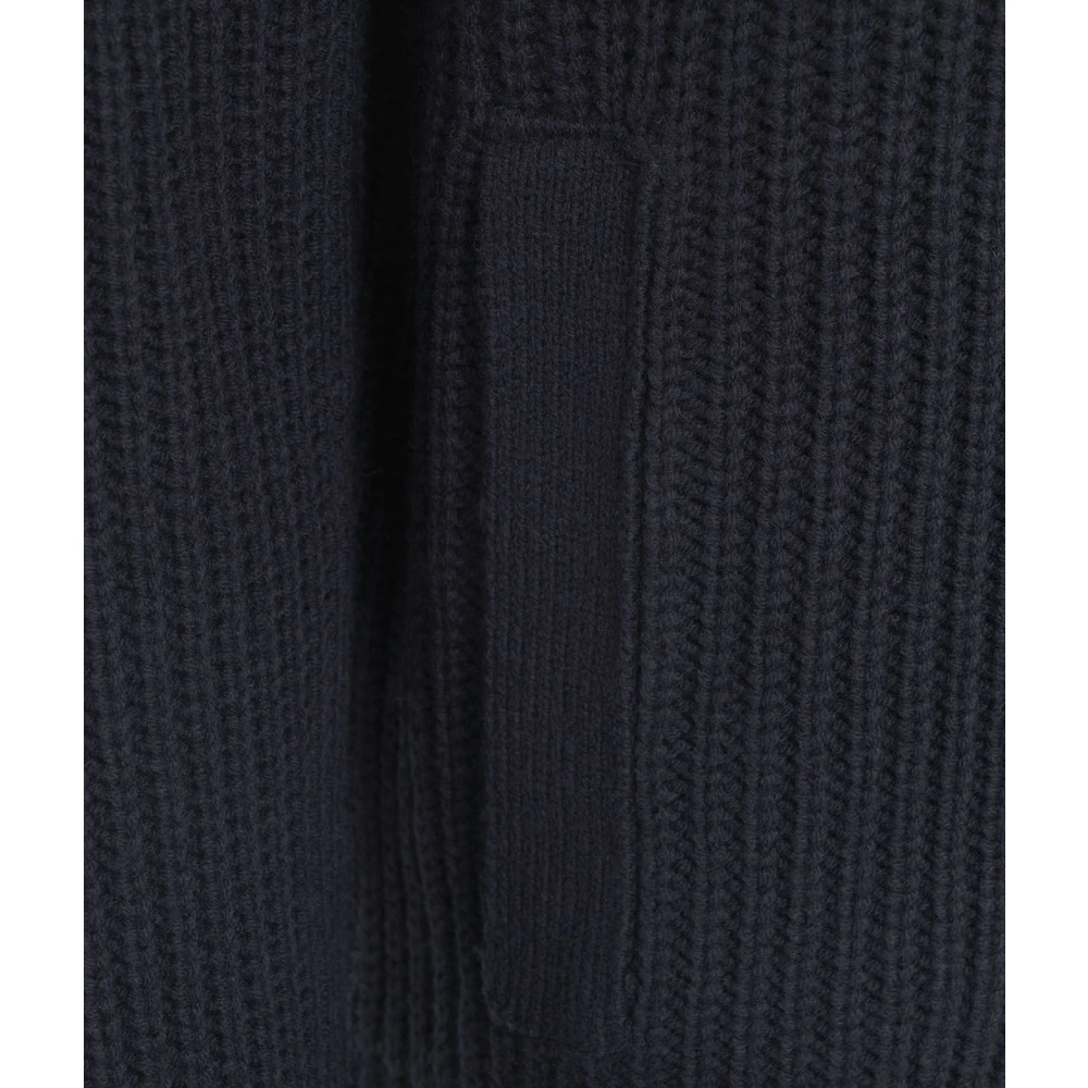 Paolo Pecora Blauwe Gebreide Trui Aw24 Handwas Blue Heren