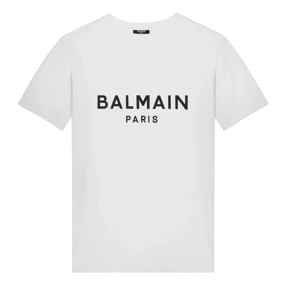 Balmain Short Sleeve Crew Neck T-Shirt White Heren