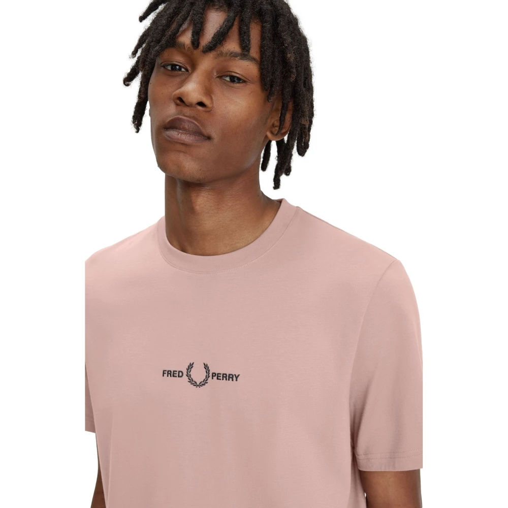 Fred Perry Geborduurd Roze T-shirt Pink Heren