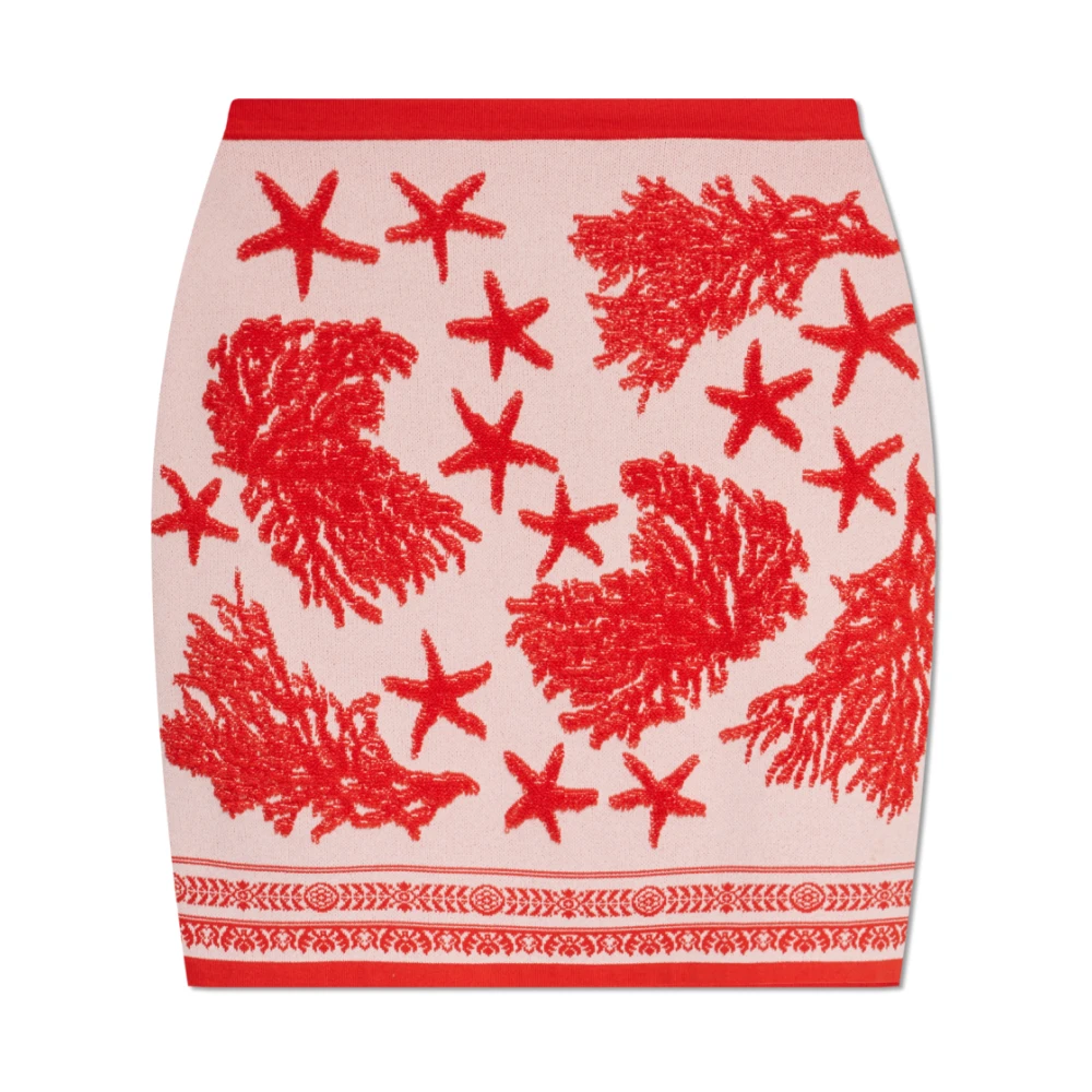 Versace Rok met 'Barocco Sea' motief Pink Dames