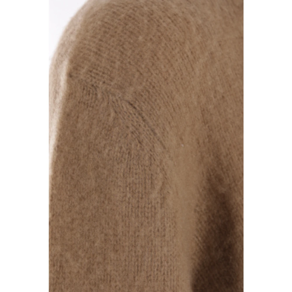Prada Kameel Cashmere Triangle Logo Sweater Brown Dames