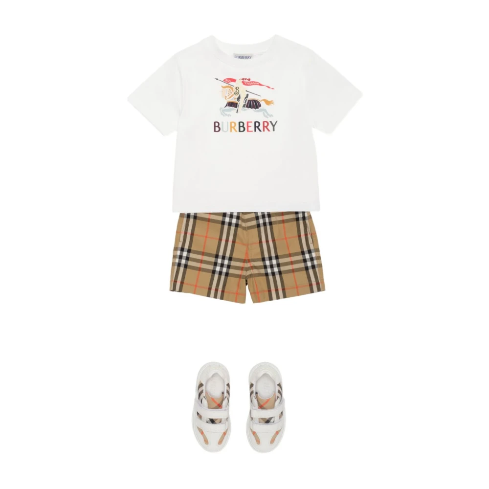 Burberry Unisex Kids Multicolor Kids Sets, 12 M, Logo Cotton T-Shirt
