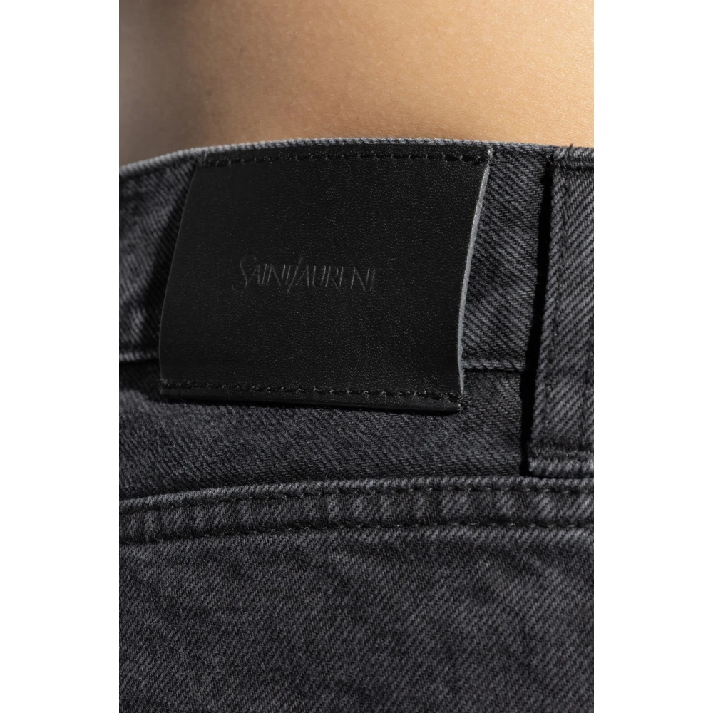 Saint Laurent Straight Leg Jeans Black Heren