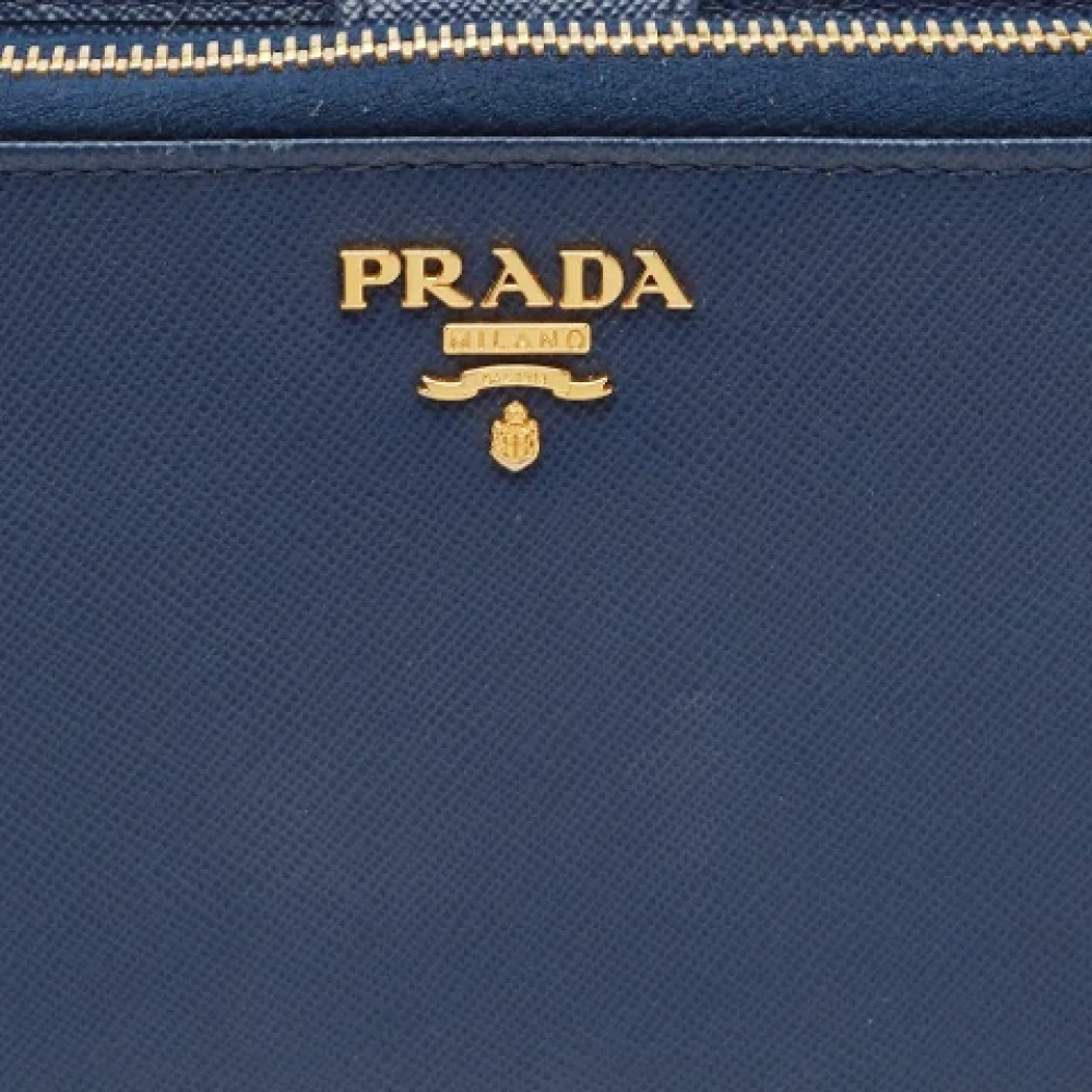 Prada Vintage Pre-owned Leather wallets Blue Dames