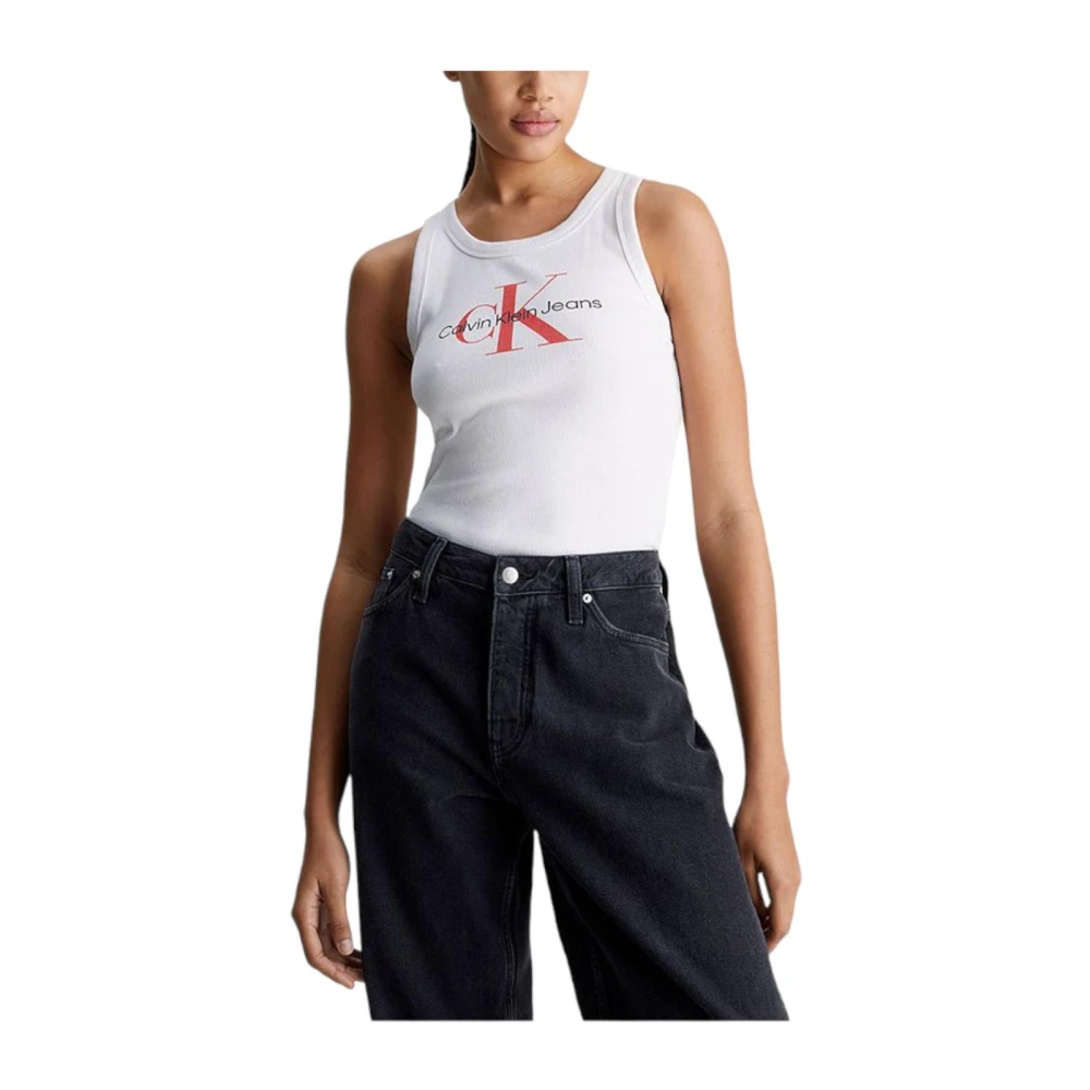 Calvin Klein Archief T-shirt met Amerikaans erfgoed White Dames
