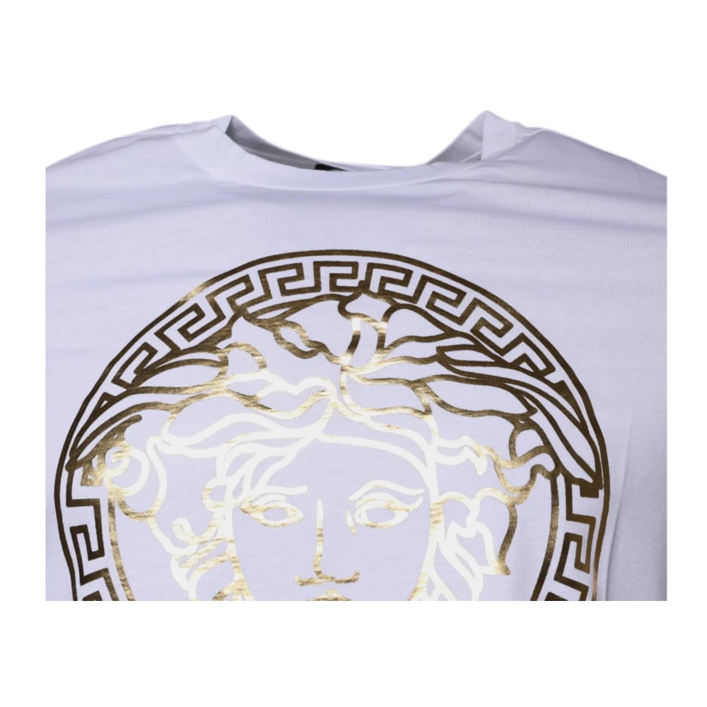 Versace Medusa Print Katoen Crew Neck T-shirt White Heren
