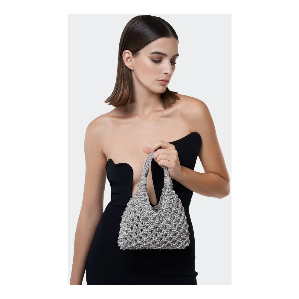 Hibourama Handgemaakte Kristallen Clutch Gray Dames