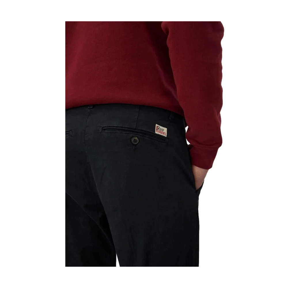 Roy Roger's Blauwe Gabardine Slim Fit Broek Blue Heren