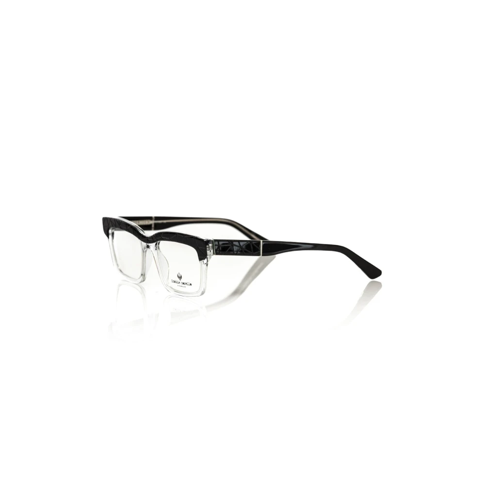 Frankie Morello Stijlvolle zwarte acetaat montuurbril Black Unisex