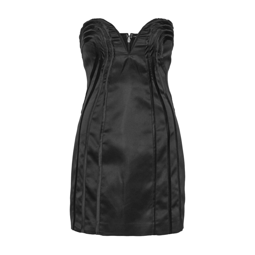 Rotate Birger Christensen Women's Black Short Dresses, S, Satin Mini Dress