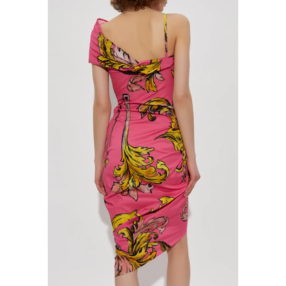 Versace Jeans Couture Jurk met Barocco-print Pink Dames