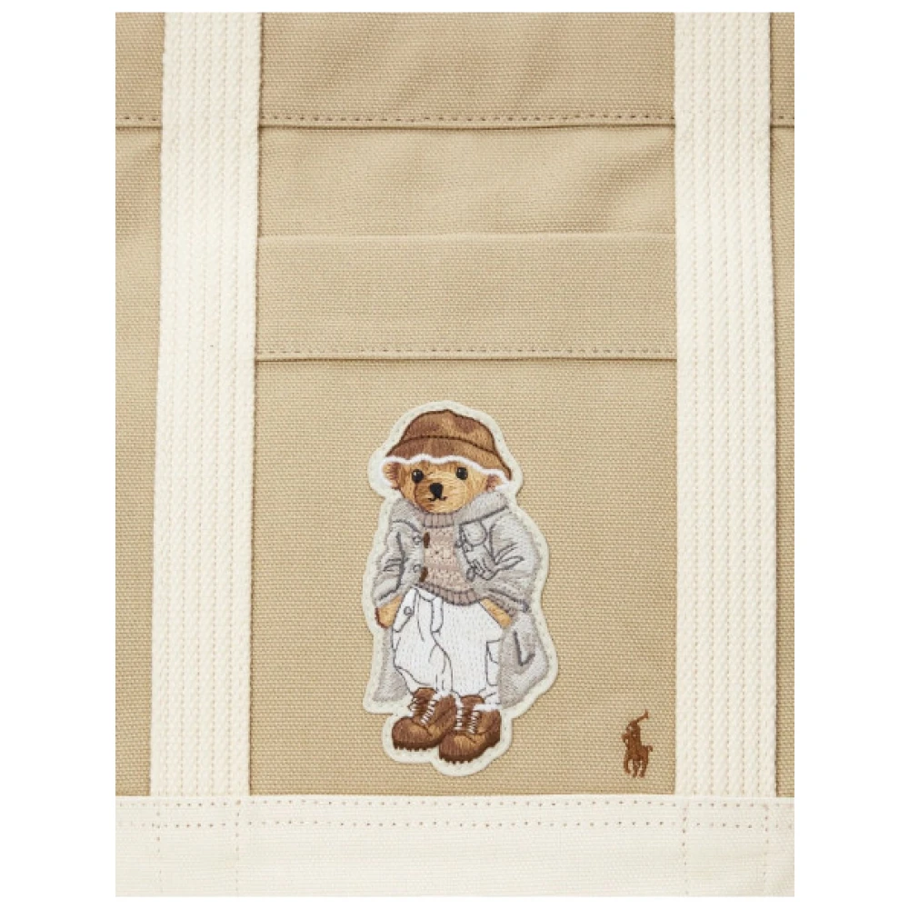 Polo Ralph Lauren Bear and Polo Canvas Tote Bag Beige Dames