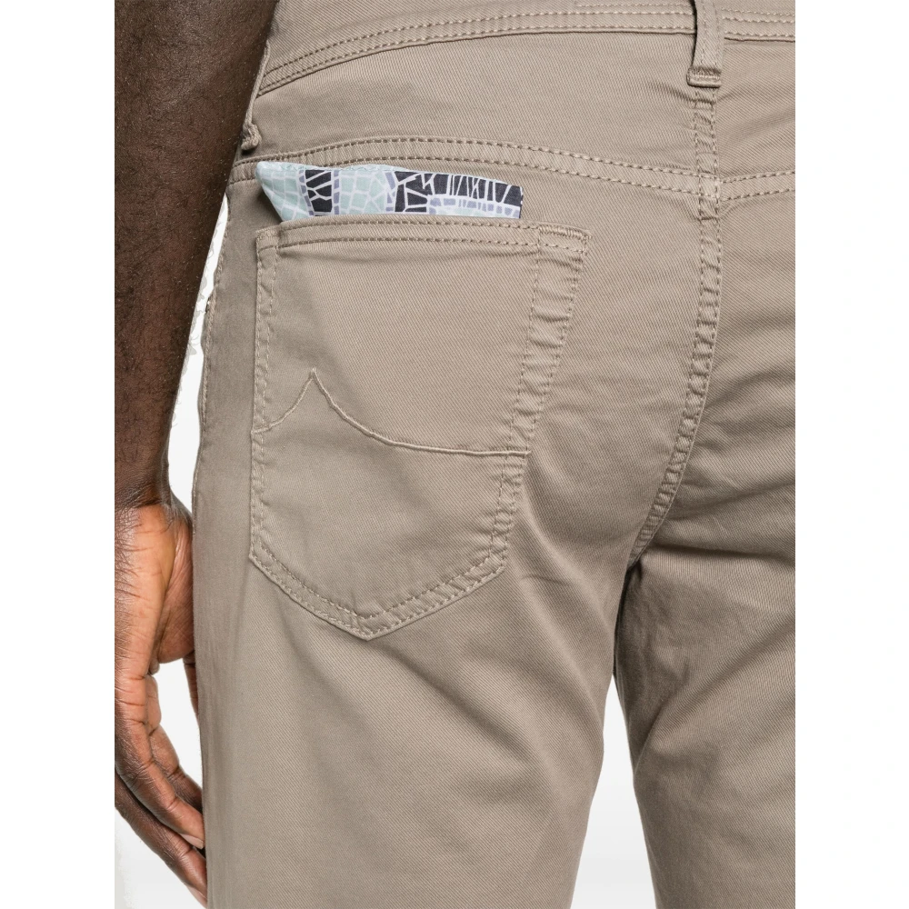 Jacob Cohën Handgemaakte katoen lyocell broek Model Bard Beige Heren