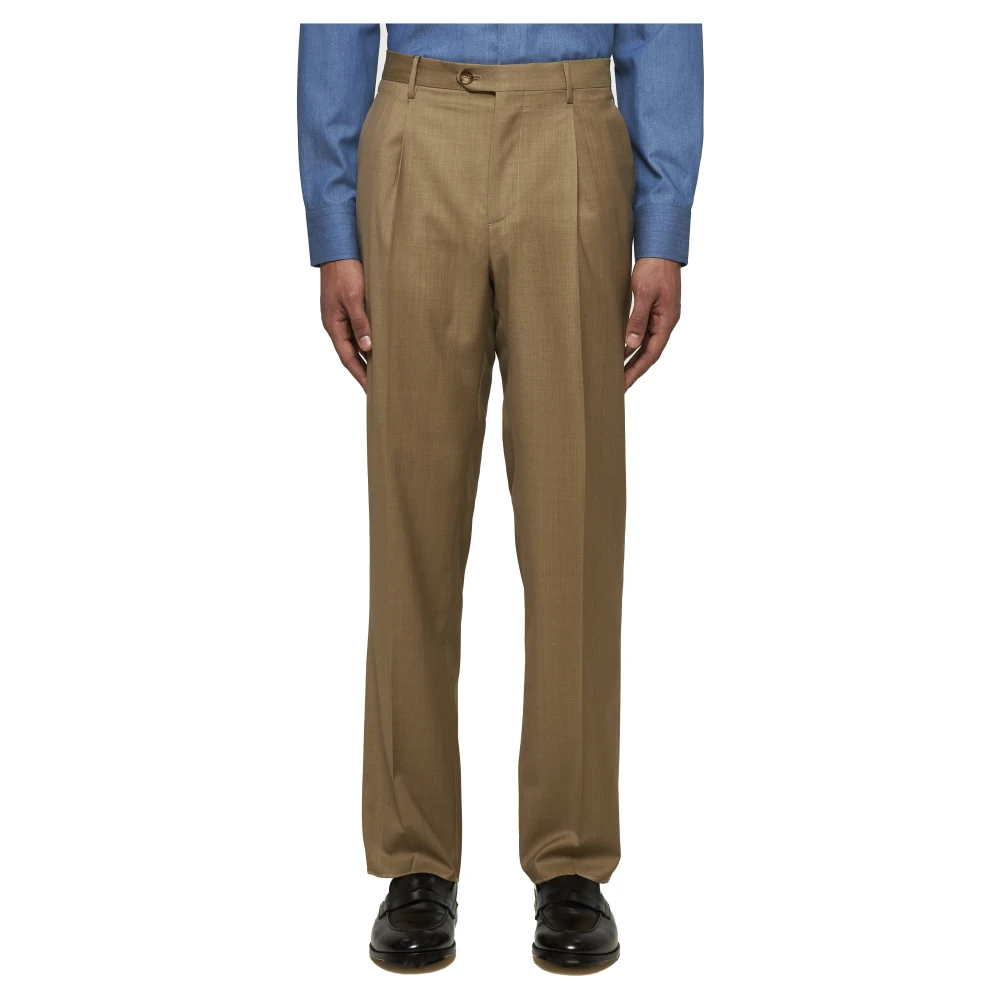 ETRO Beige Wollen Broek met Voorsluiting Beige Heren