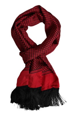 rouge-a-pois-franges-en-soie-echarpe-homme