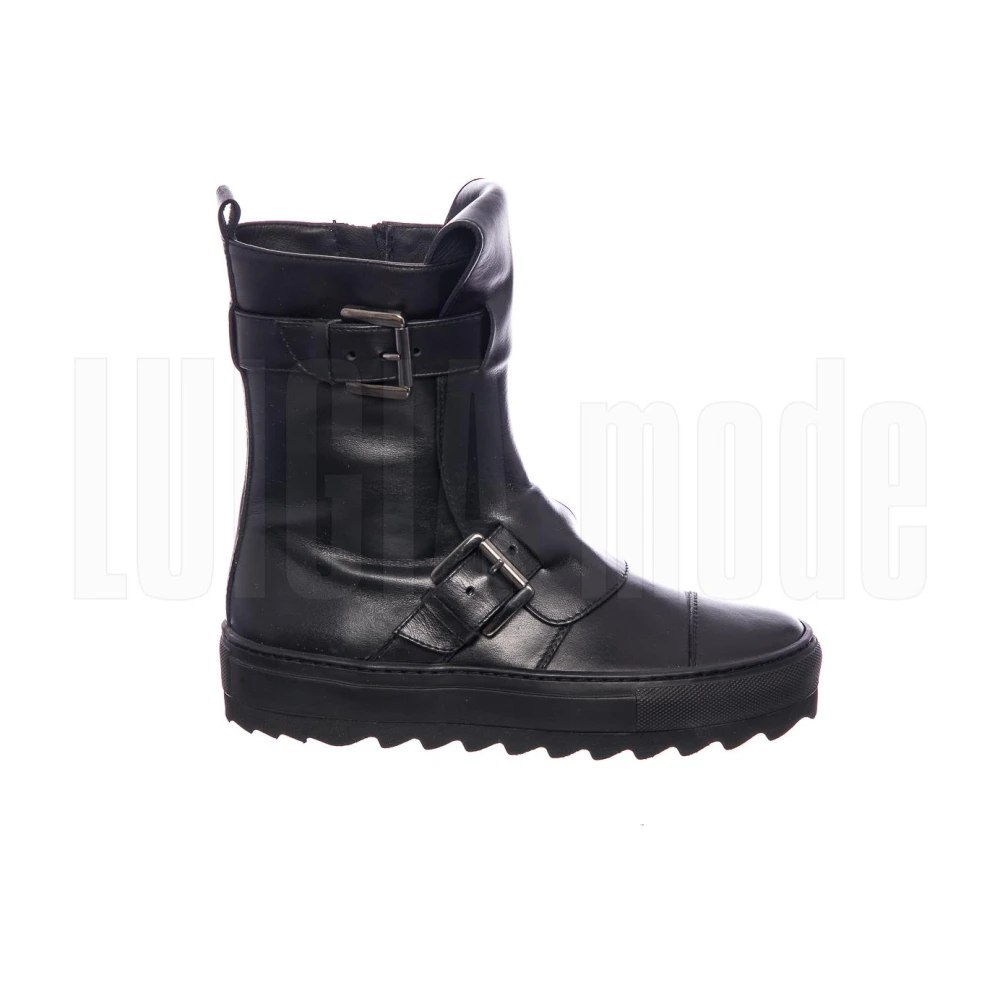 Anna F. Zwarte Leren Sere Onderkant Black Dames