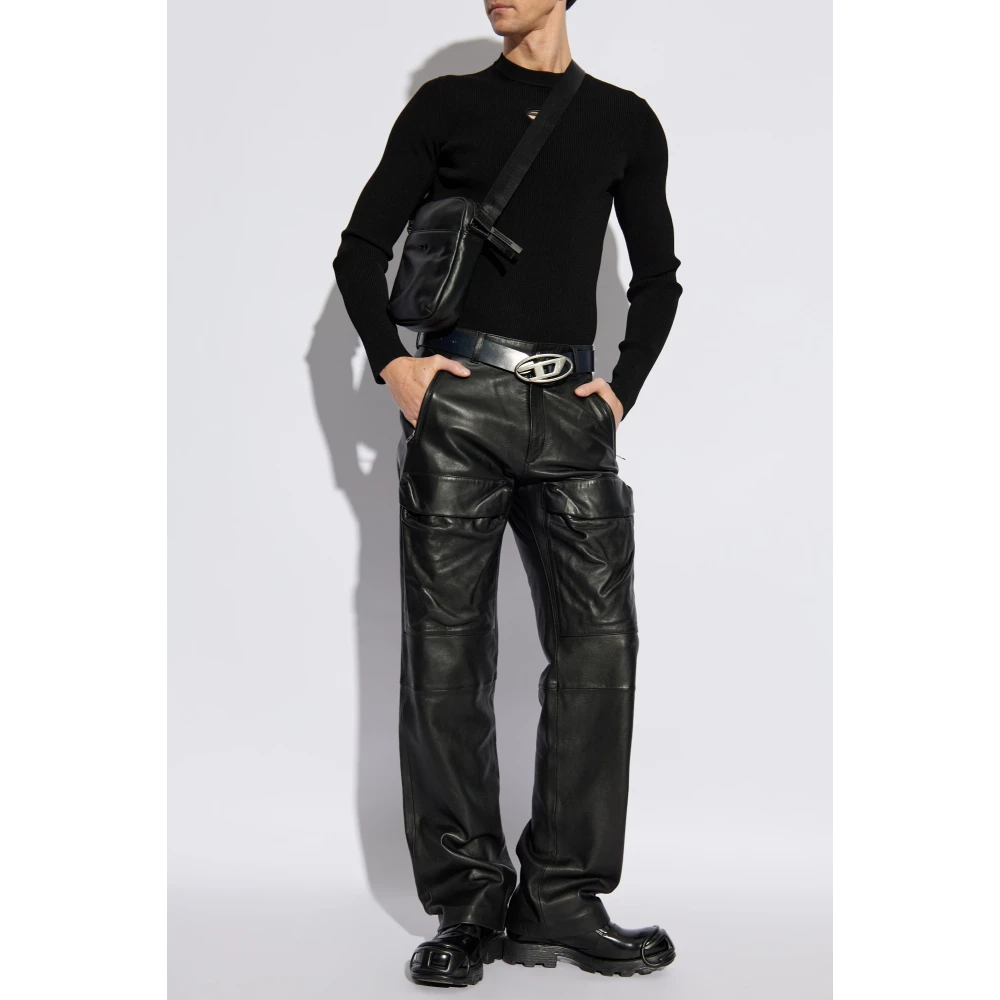 Diesel Leren broek P-Gast Black Heren