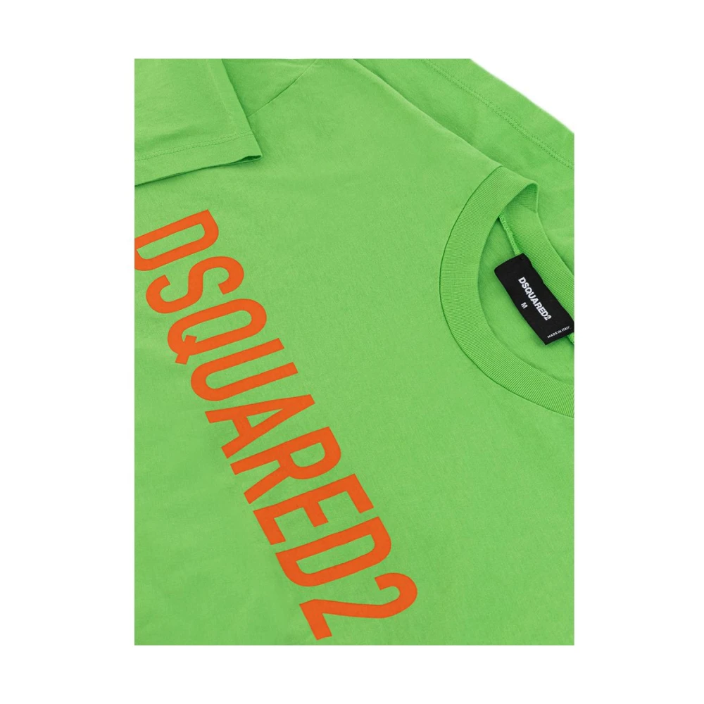Dsquared2 Elektrisch groene katoenen T-shirt voor mannen Green Heren