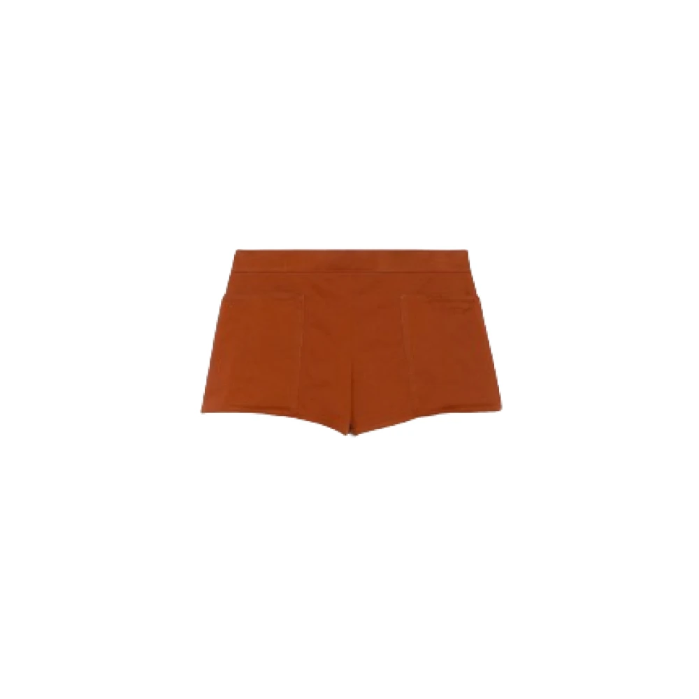 Max Mara Läderbruna shorts med stora fickor Brown, Dam