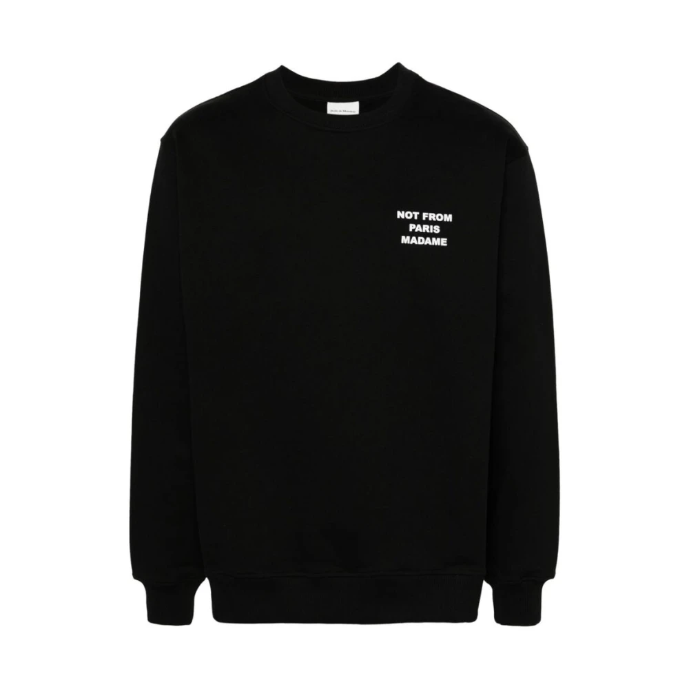 Drole de Monsieur Zwarte Katoenen Crew Neck Sweatshirt Black Heren