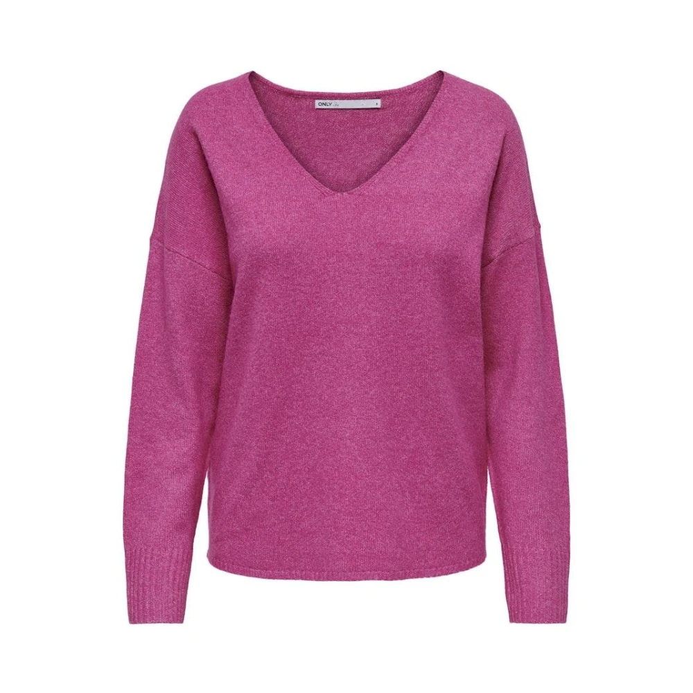 Only Framboos Roze V-Hals Trui Pink Dames