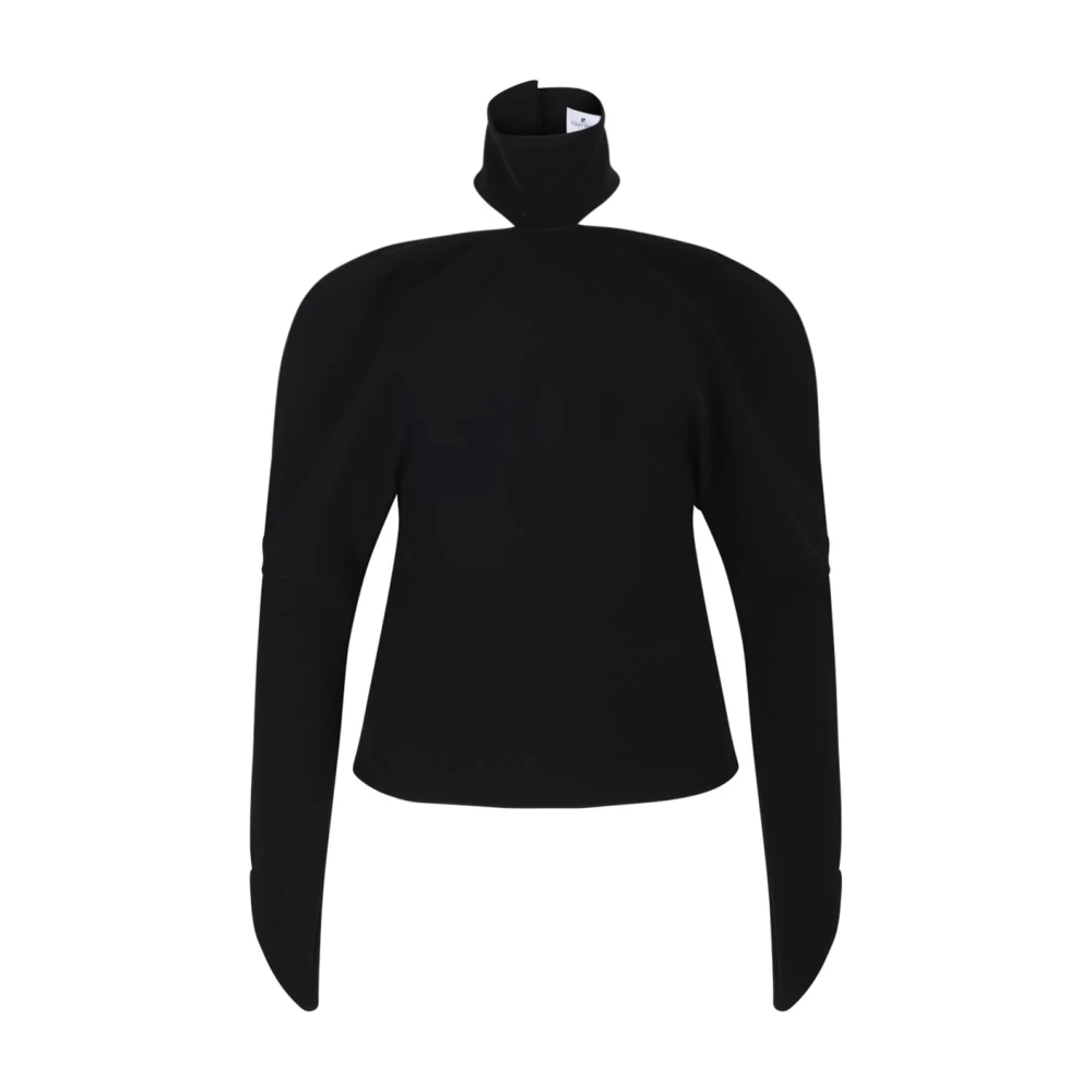 Courrèges Donna Nero Top Con Spalle Scoperte