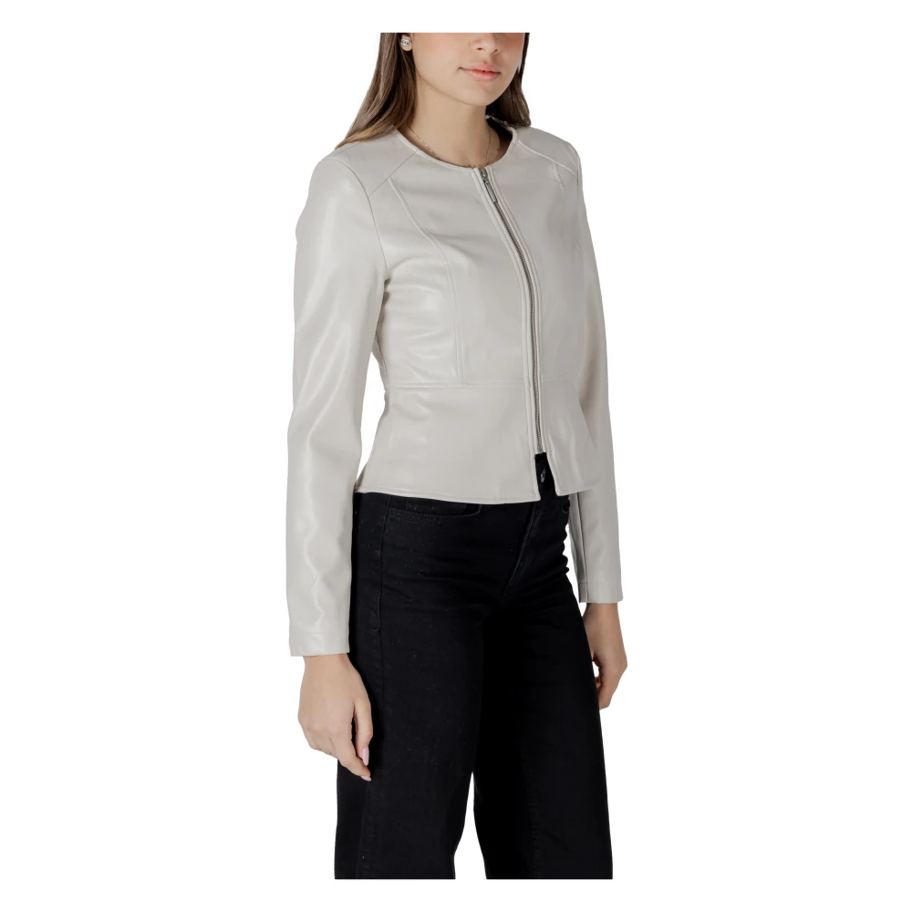 Only Beige Rits Blazer Lente Zomer Vrouwen Beige Dames